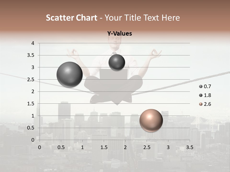 A Man Sitting On A Rope With A Laptop In His Hands PowerPoint Template