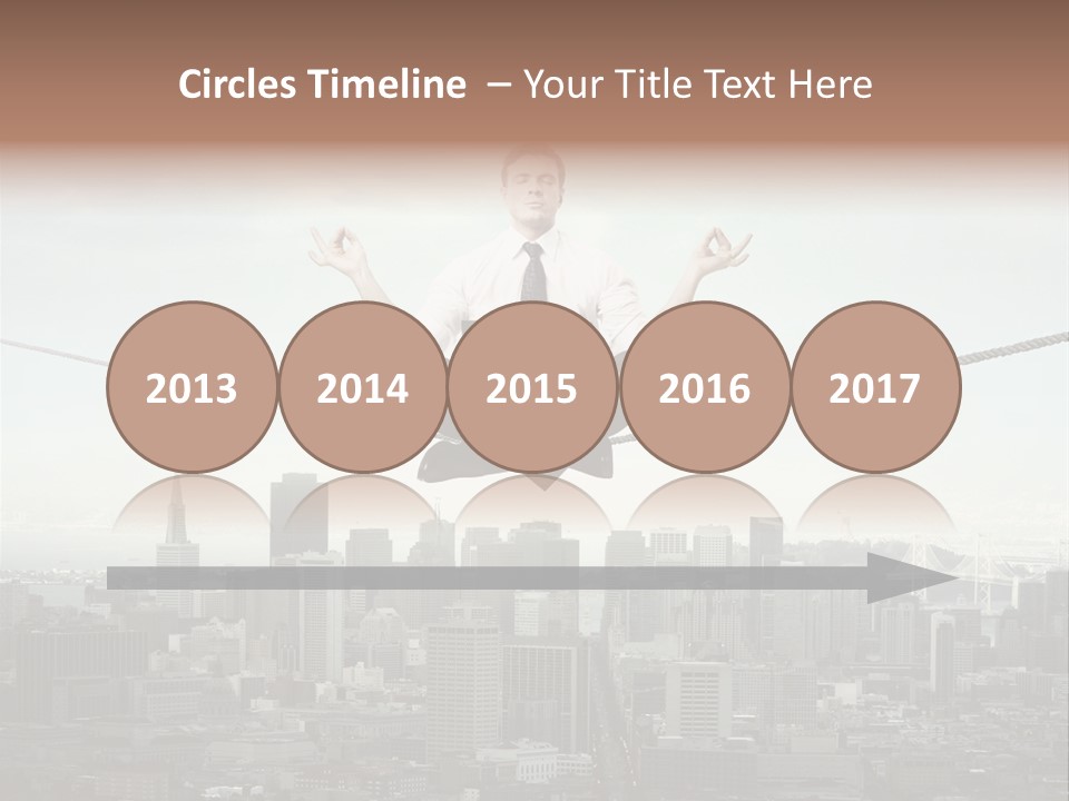 A Man Sitting On A Rope With A Laptop In His Hands PowerPoint Template