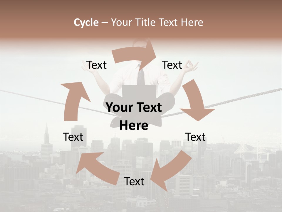 A Man Sitting On A Rope With A Laptop In His Hands PowerPoint Template