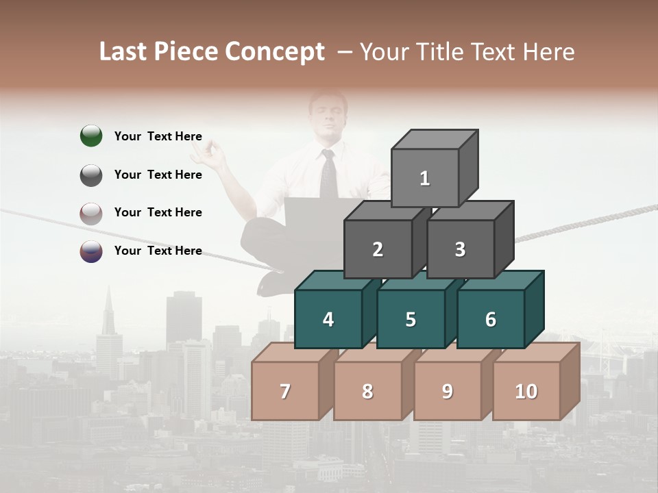 A Man Sitting On A Rope With A Laptop In His Hands PowerPoint Template