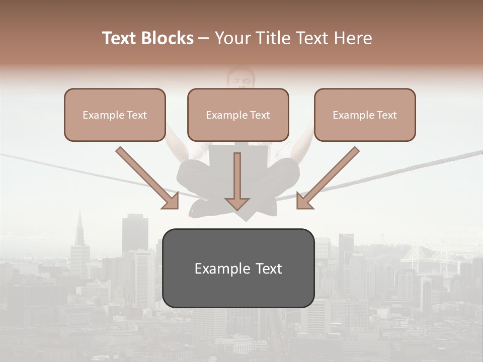 A Man Sitting On A Rope With A Laptop In His Hands PowerPoint Template