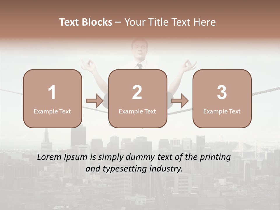 A Man Sitting On A Rope With A Laptop In His Hands PowerPoint Template