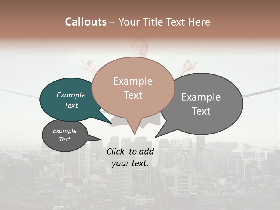 A Man Sitting On A Rope With A Laptop In His Hands PowerPoint Template