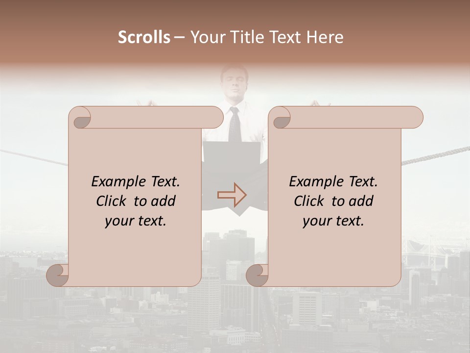 A Man Sitting On A Rope With A Laptop In His Hands PowerPoint Template