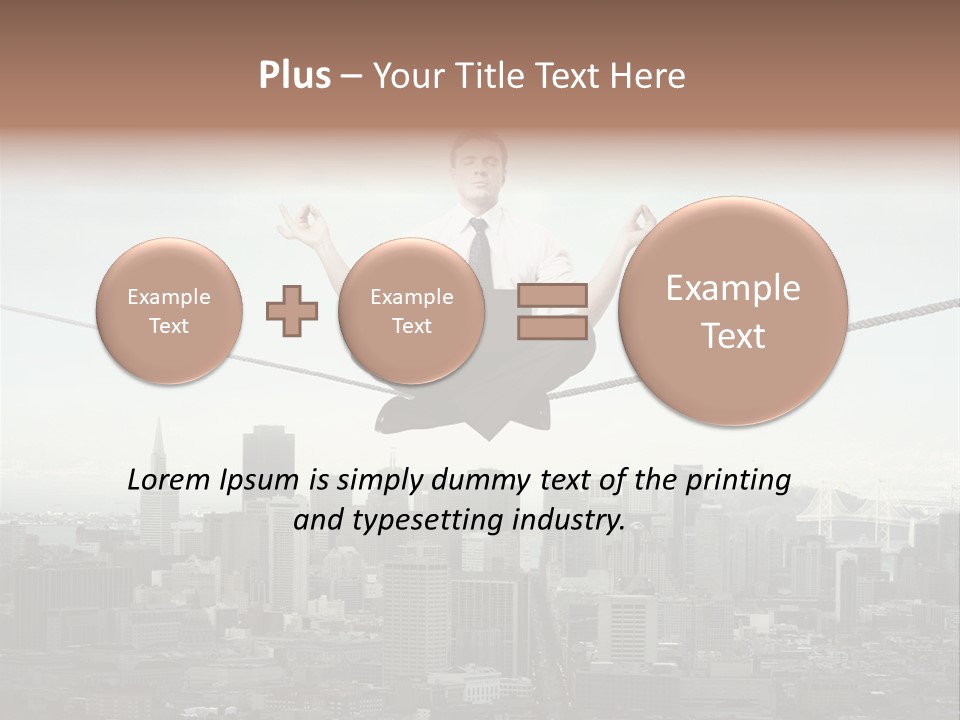A Man Sitting On A Rope With A Laptop In His Hands PowerPoint Template