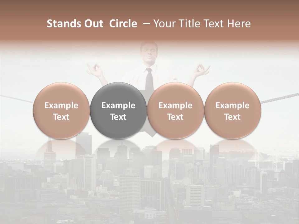 A Man Sitting On A Rope With A Laptop In His Hands PowerPoint Template