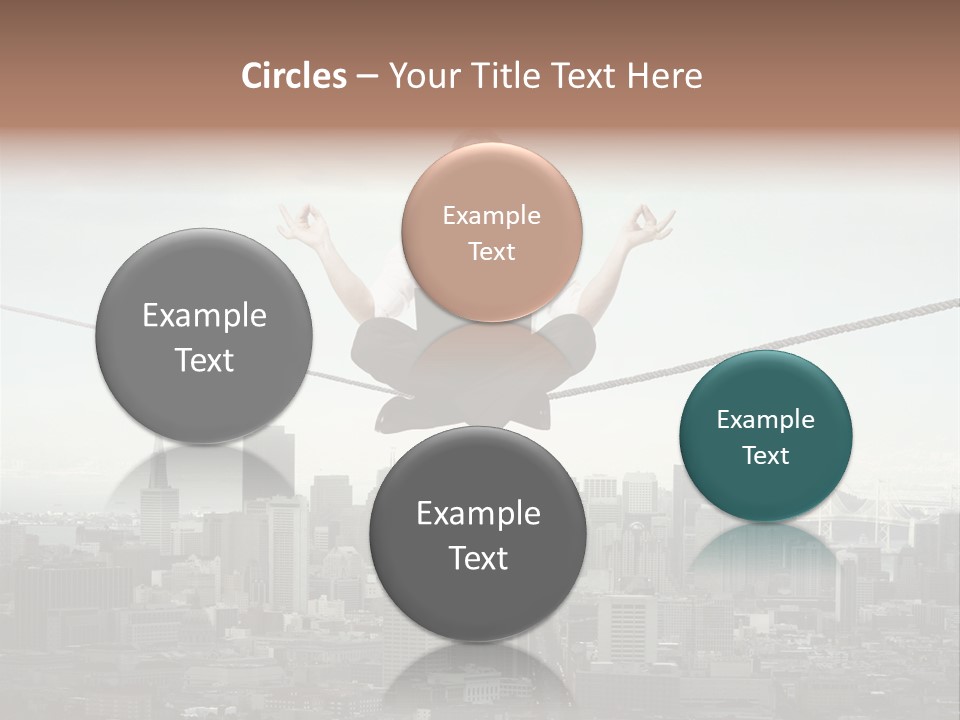 A Man Sitting On A Rope With A Laptop In His Hands PowerPoint Template