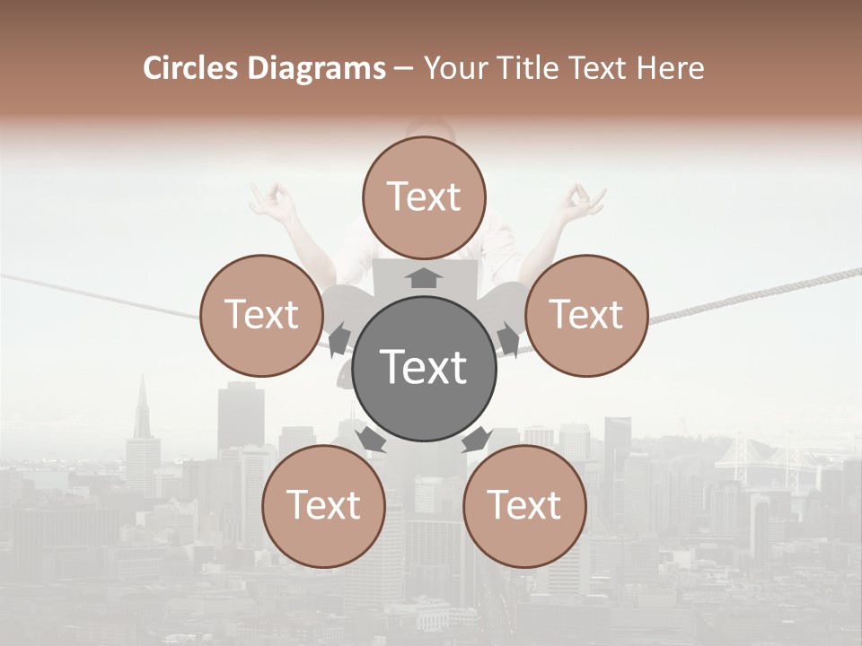 A Man Sitting On A Rope With A Laptop In His Hands PowerPoint Template