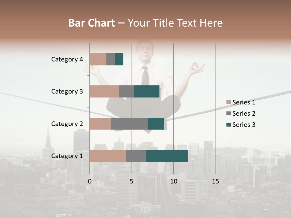 A Man Sitting On A Rope With A Laptop In His Hands PowerPoint Template