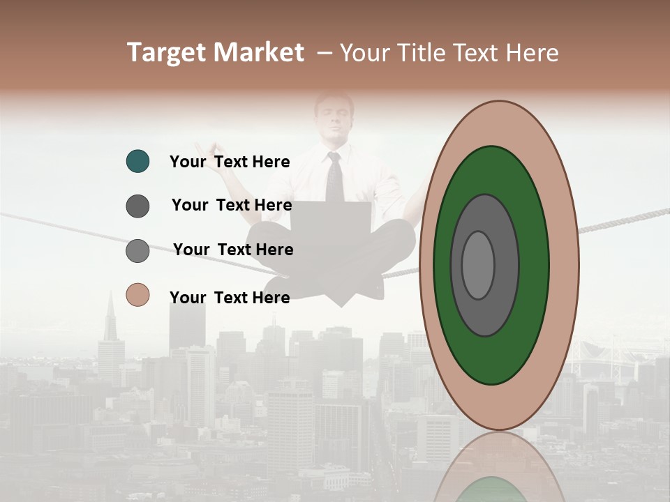 A Man Sitting On A Rope With A Laptop In His Hands PowerPoint Template