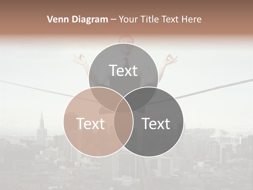 A Man Sitting On A Rope With A Laptop In His Hands PowerPoint Template