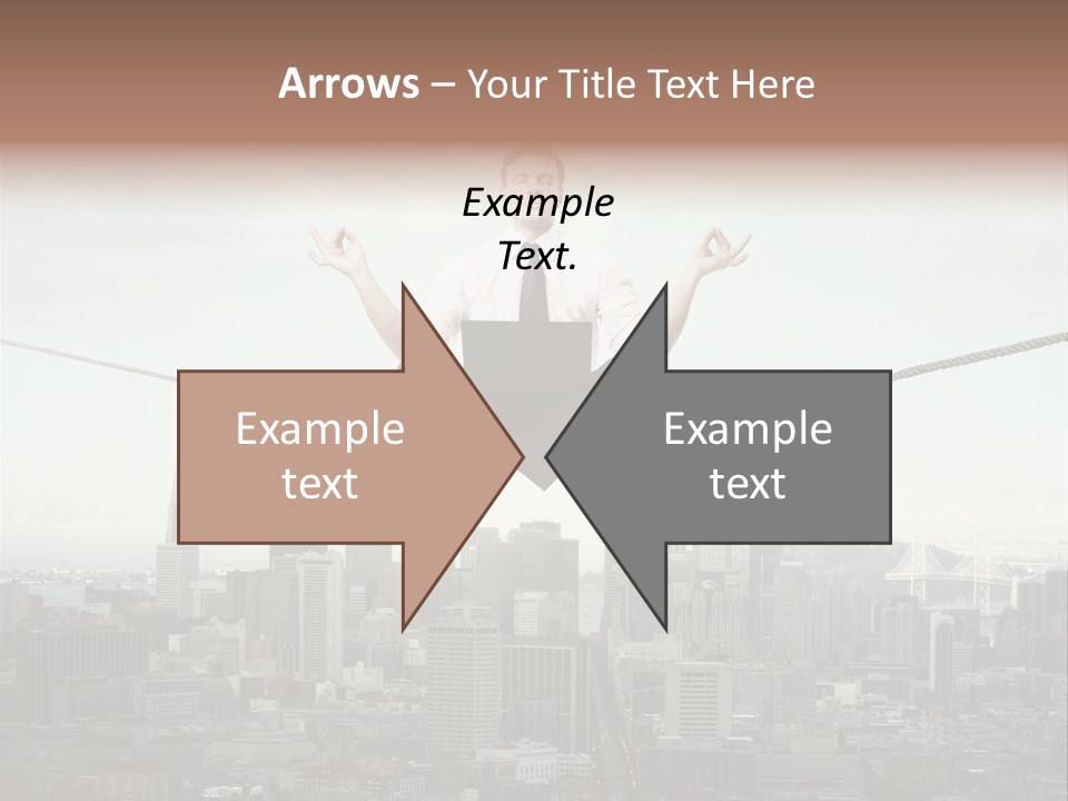 A Man Sitting On A Rope With A Laptop In His Hands PowerPoint Template