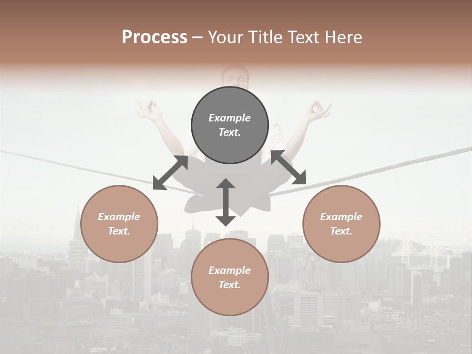 A Man Sitting On A Rope With A Laptop In His Hands PowerPoint Template