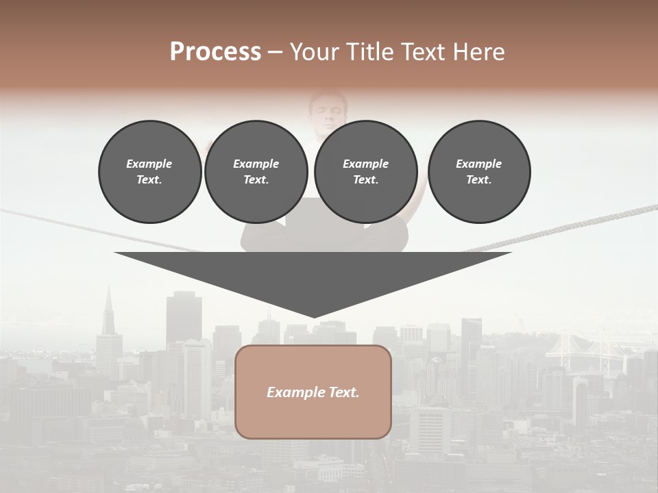 A Man Sitting On A Rope With A Laptop In His Hands PowerPoint Template