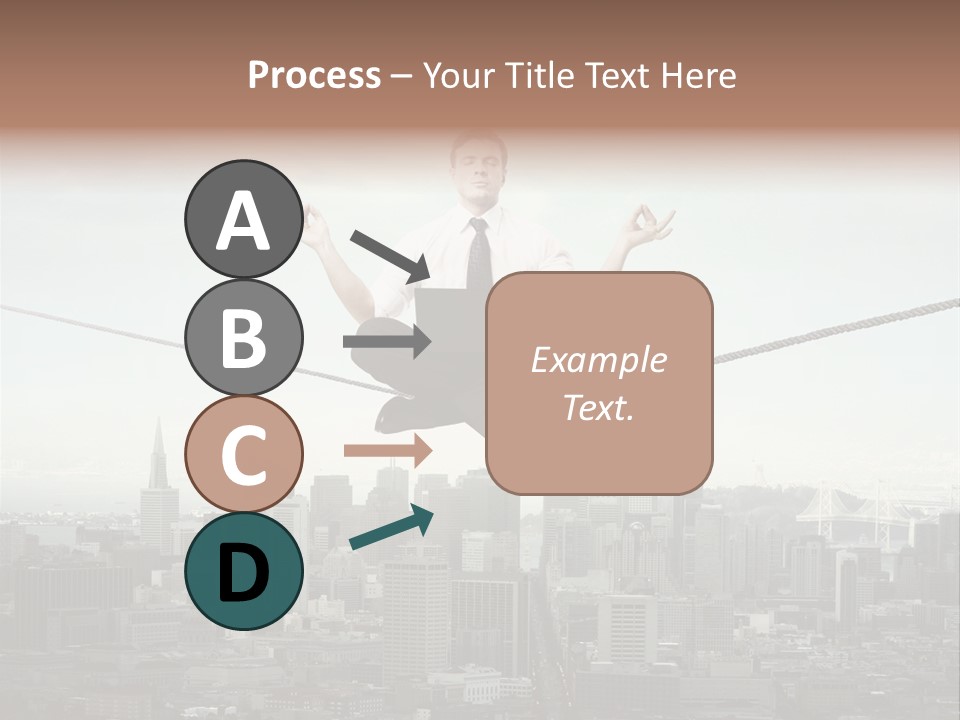 A Man Sitting On A Rope With A Laptop In His Hands PowerPoint Template