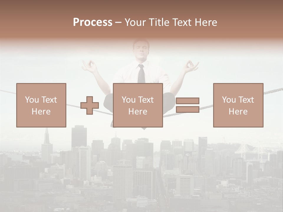 A Man Sitting On A Rope With A Laptop In His Hands PowerPoint Template