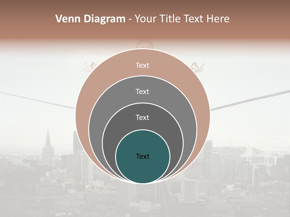 A Man Sitting On A Rope With A Laptop In His Hands PowerPoint Template