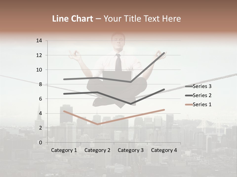 A Man Sitting On A Rope With A Laptop In His Hands PowerPoint Template