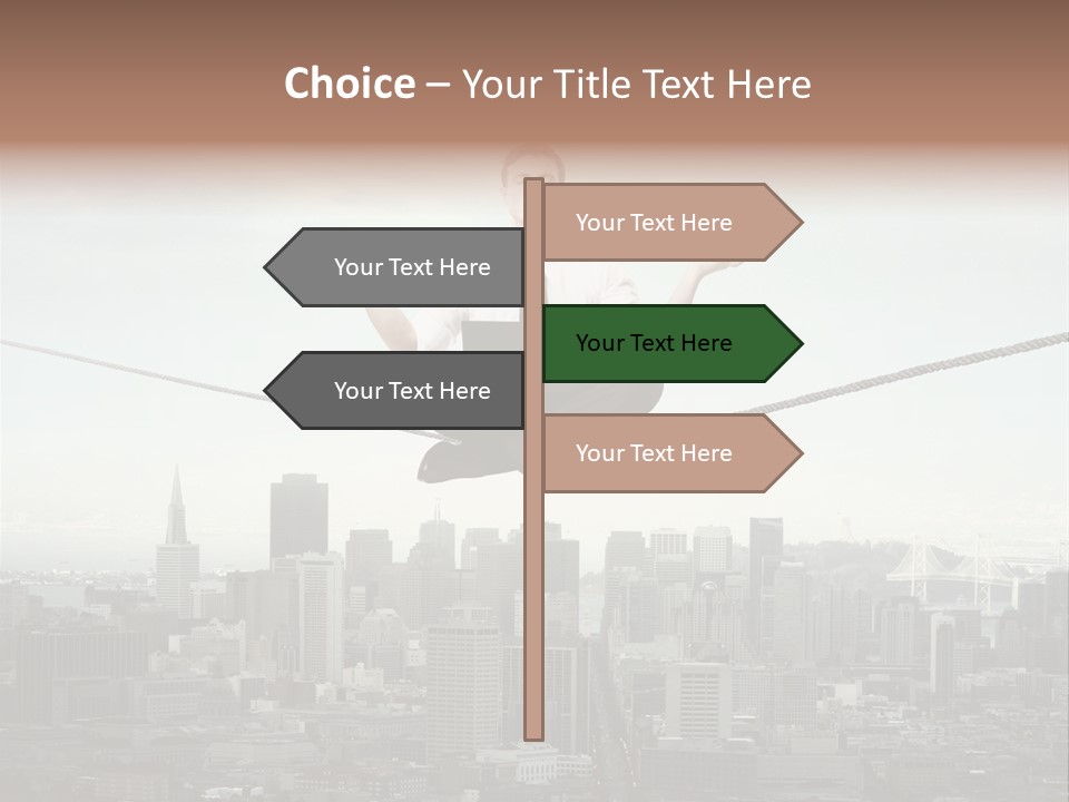 A Man Sitting On A Rope With A Laptop In His Hands PowerPoint Template