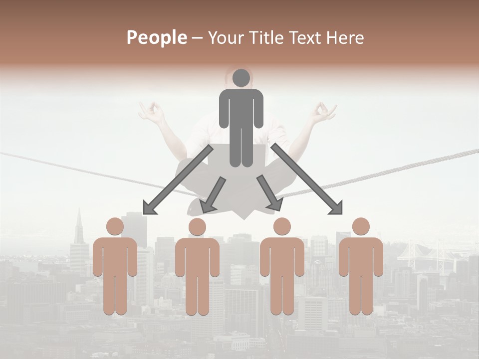 A Man Sitting On A Rope With A Laptop In His Hands PowerPoint Template