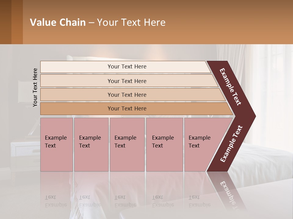 A Bedroom With A Large Bed And A White Headboard PowerPoint Template