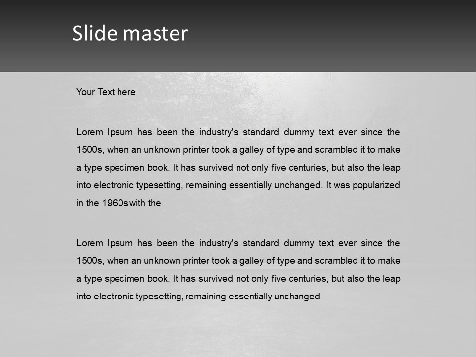 A Black And White Photo Of An Empty Room PowerPoint Template