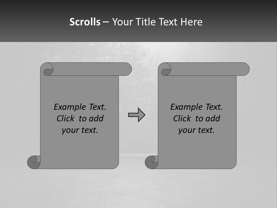 A Black And White Photo Of An Empty Room PowerPoint Template