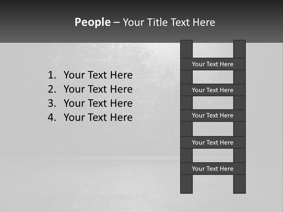 A Black And White Photo Of An Empty Room PowerPoint Template