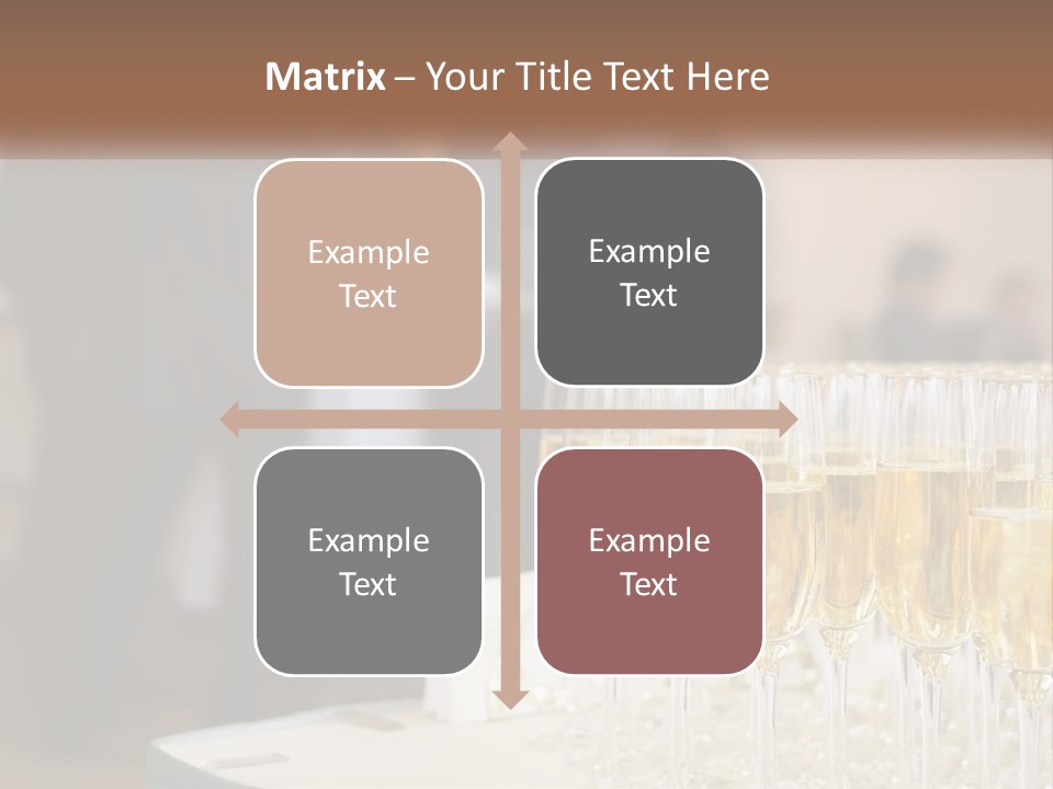A Group Of People Standing Around A Table With Glasses Of Champagne PowerPoint Template