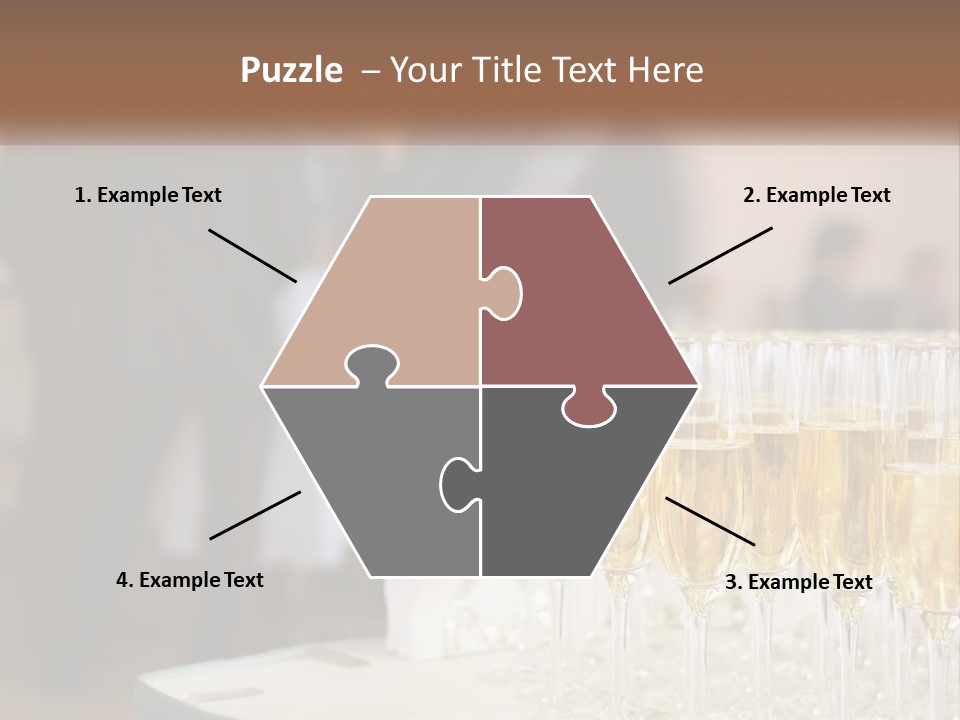 A Group Of People Standing Around A Table With Glasses Of Champagne PowerPoint Template