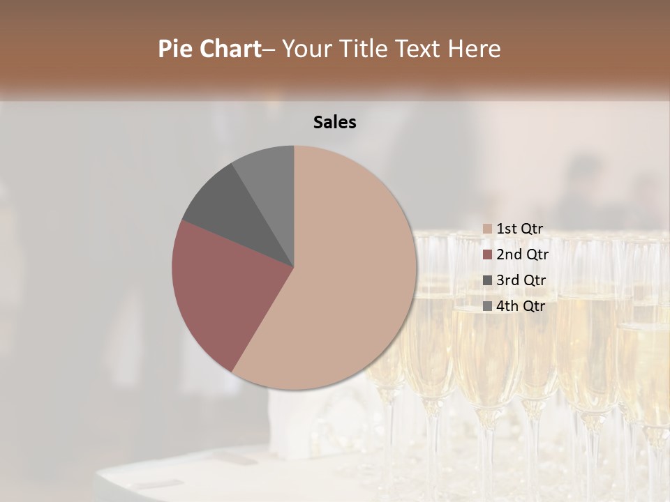 A Group Of People Standing Around A Table With Glasses Of Champagne PowerPoint Template