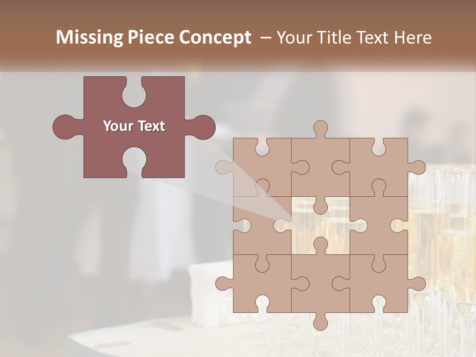 A Group Of People Standing Around A Table With Glasses Of Champagne PowerPoint Template