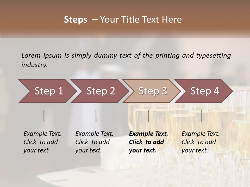 A Group Of People Standing Around A Table With Glasses Of Champagne PowerPoint Template