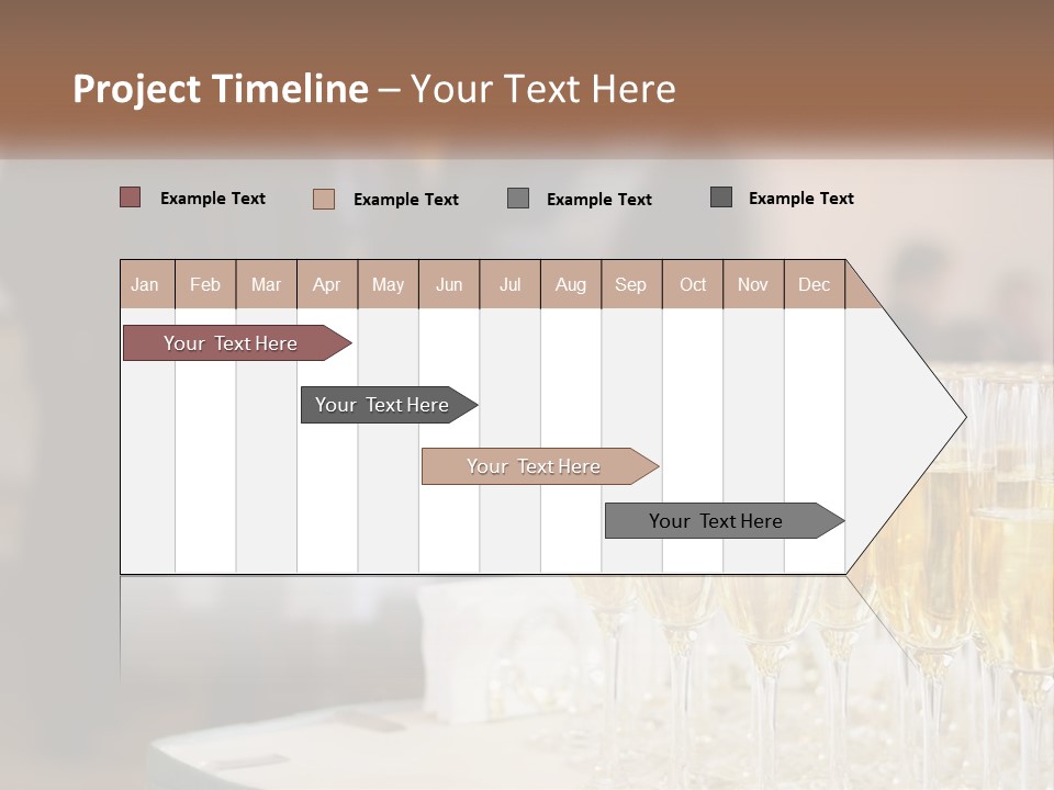 A Group Of People Standing Around A Table With Glasses Of Champagne PowerPoint Template