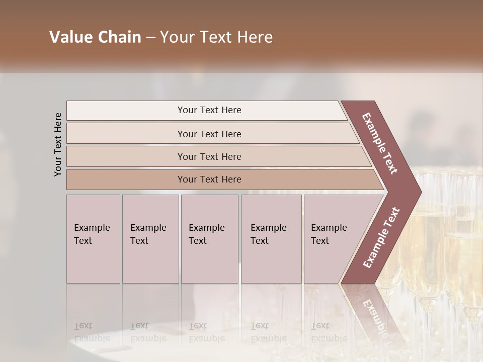 A Group Of People Standing Around A Table With Glasses Of Champagne PowerPoint Template