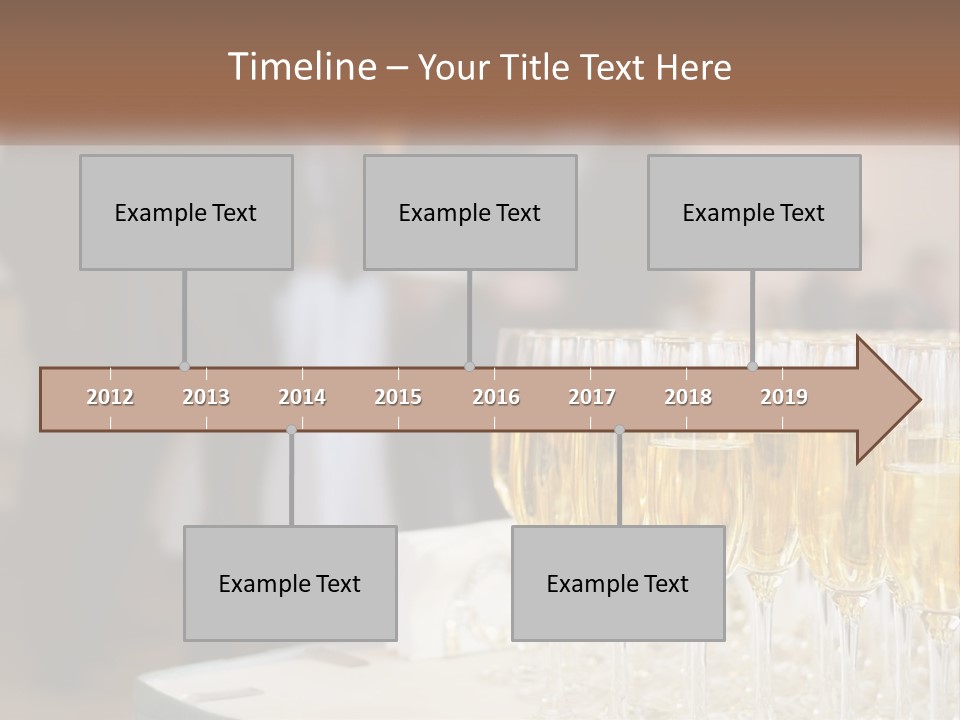 A Group Of People Standing Around A Table With Glasses Of Champagne PowerPoint Template