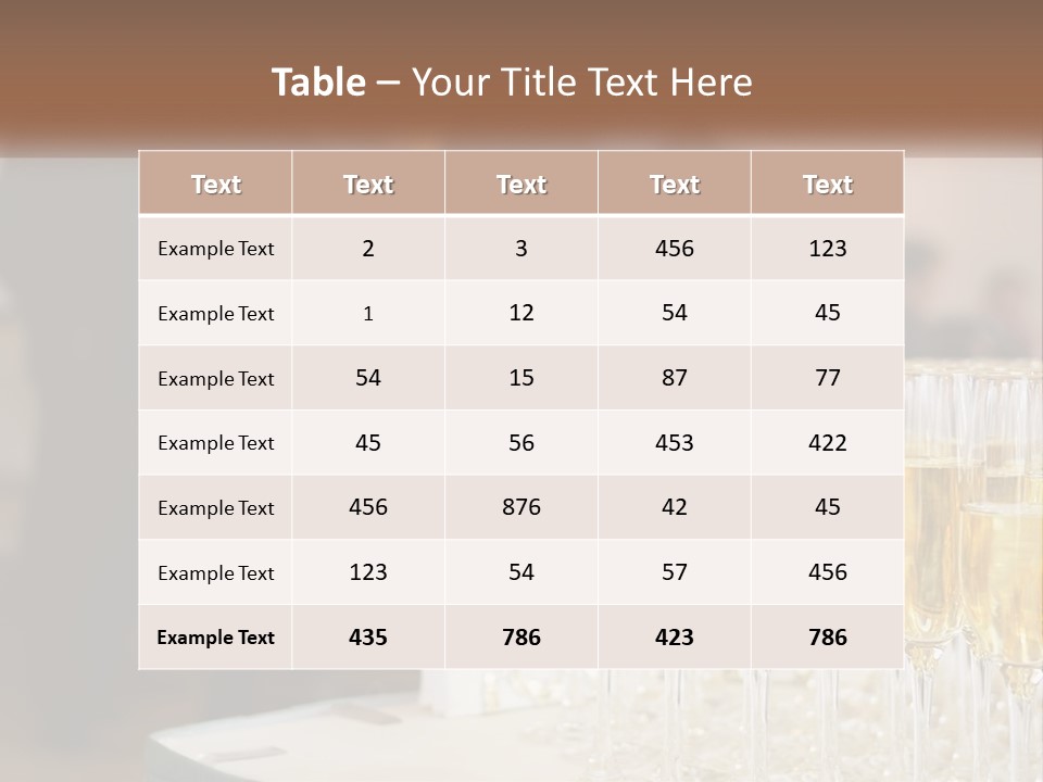 A Group Of People Standing Around A Table With Glasses Of Champagne PowerPoint Template