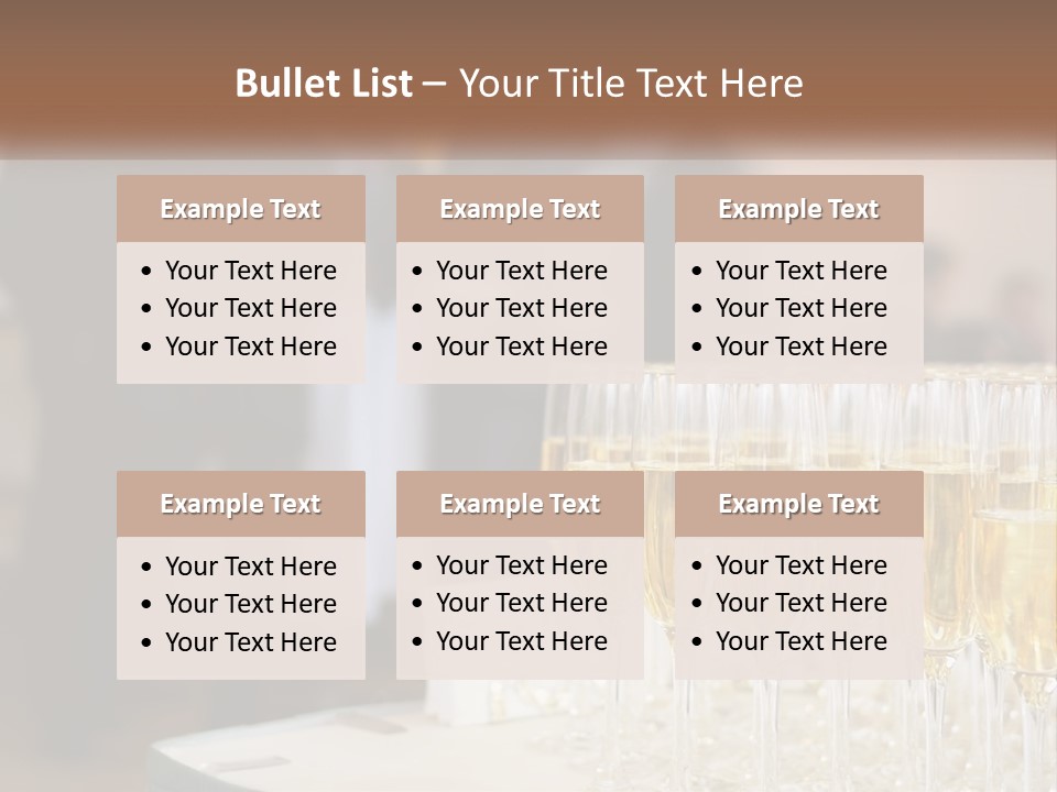 A Group Of People Standing Around A Table With Glasses Of Champagne PowerPoint Template