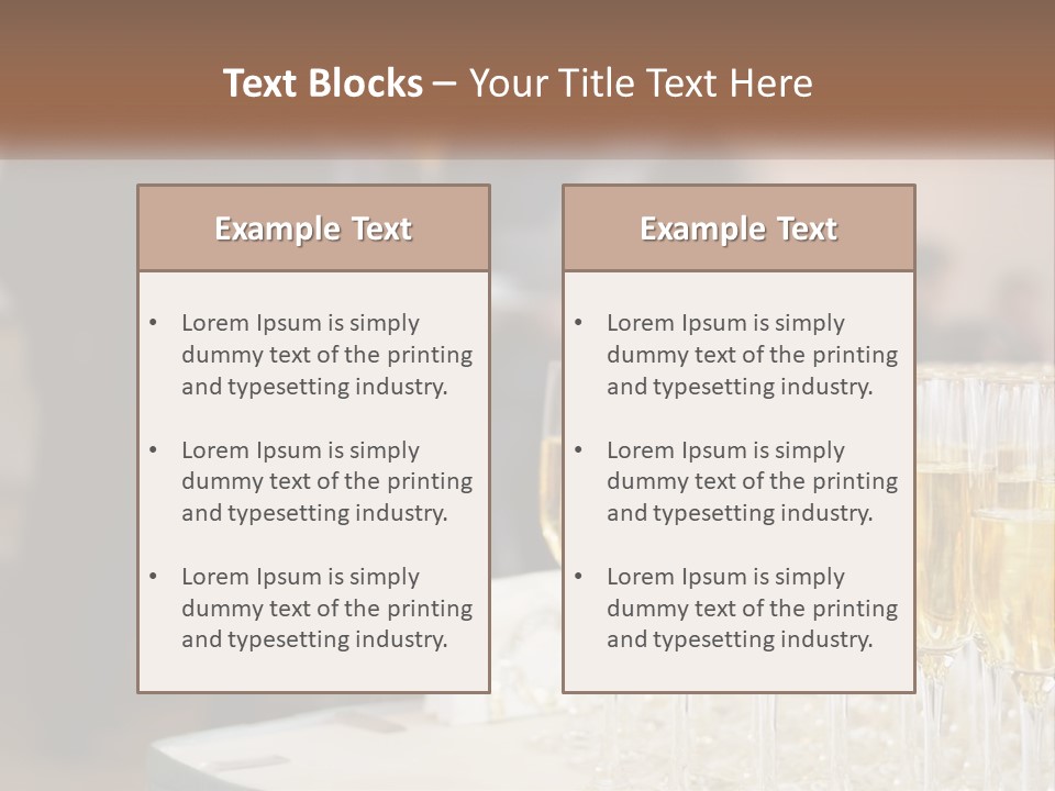 A Group Of People Standing Around A Table With Glasses Of Champagne PowerPoint Template