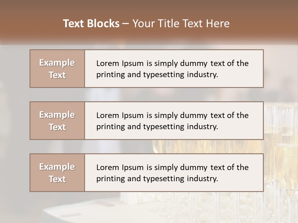 A Group Of People Standing Around A Table With Glasses Of Champagne PowerPoint Template