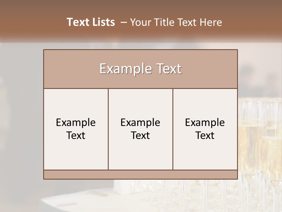 A Group Of People Standing Around A Table With Glasses Of Champagne PowerPoint Template