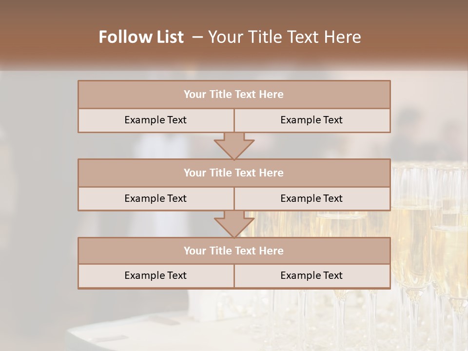 A Group Of People Standing Around A Table With Glasses Of Champagne PowerPoint Template