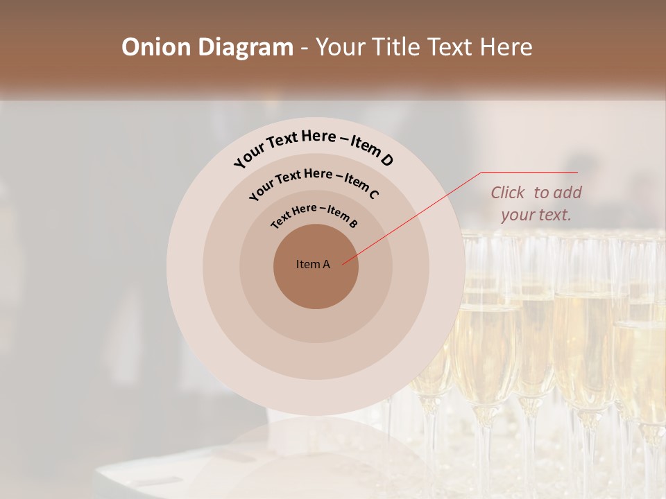 A Group Of People Standing Around A Table With Glasses Of Champagne PowerPoint Template