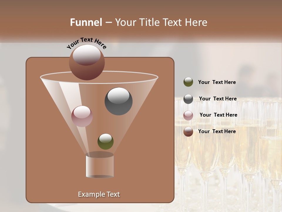 A Group Of People Standing Around A Table With Glasses Of Champagne PowerPoint Template