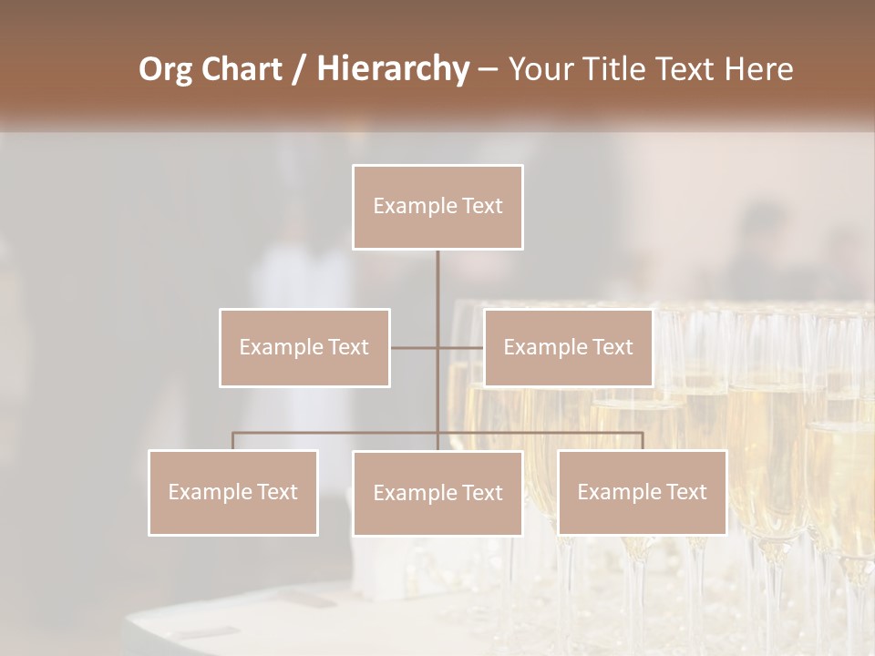A Group Of People Standing Around A Table With Glasses Of Champagne PowerPoint Template