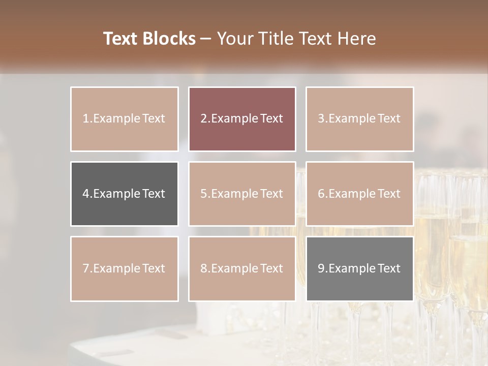 A Group Of People Standing Around A Table With Glasses Of Champagne PowerPoint Template