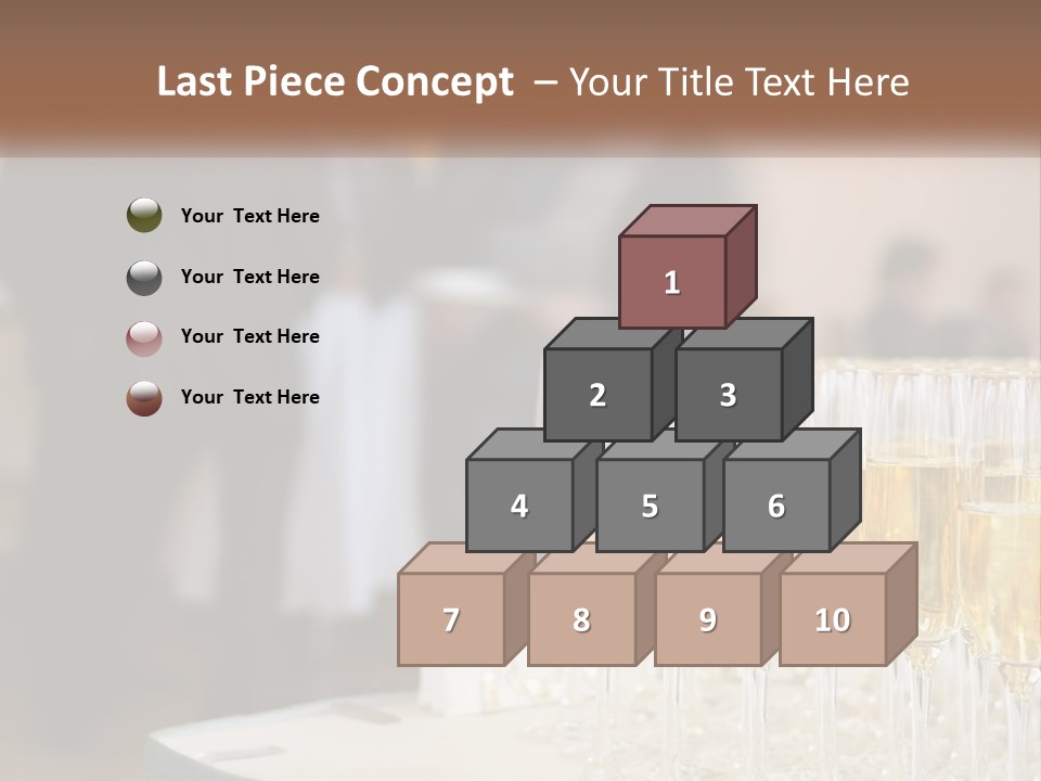 A Group Of People Standing Around A Table With Glasses Of Champagne PowerPoint Template