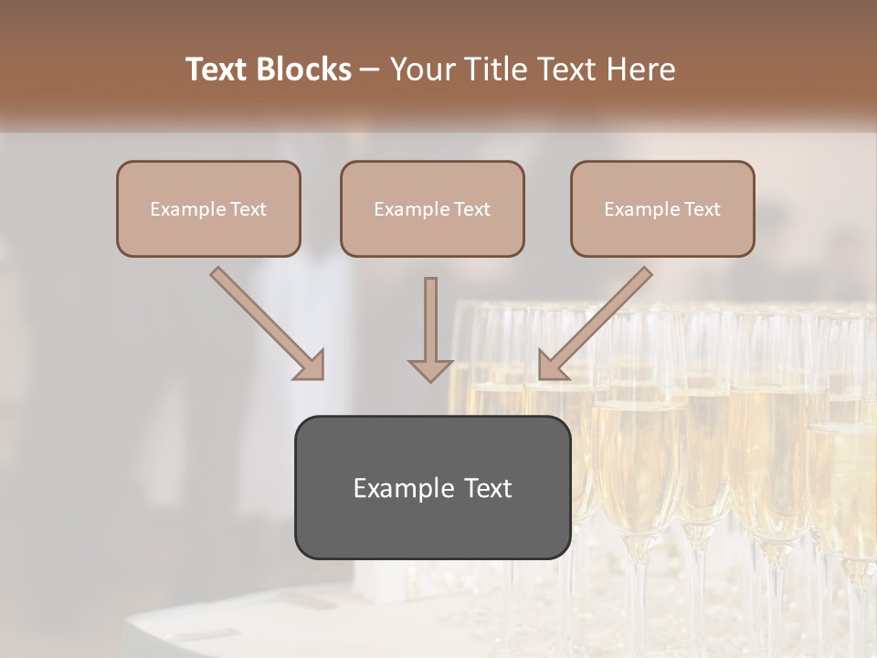 A Group Of People Standing Around A Table With Glasses Of Champagne PowerPoint Template