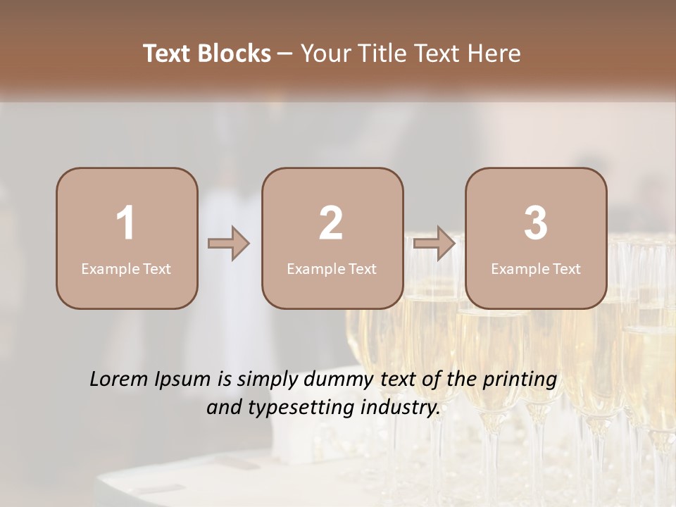A Group Of People Standing Around A Table With Glasses Of Champagne PowerPoint Template