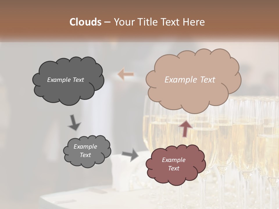 A Group Of People Standing Around A Table With Glasses Of Champagne PowerPoint Template